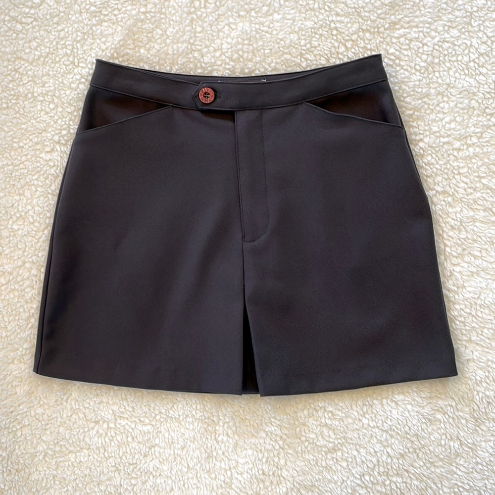 Y2K Evolution not Revolution Mini-Skirt - Size 5 - dark gray
